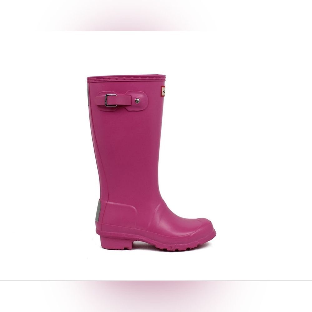 Hunter Tall Shiny Pink Rain Rubber Shiny Vibrant Pink Waterproof Boots Women 5
